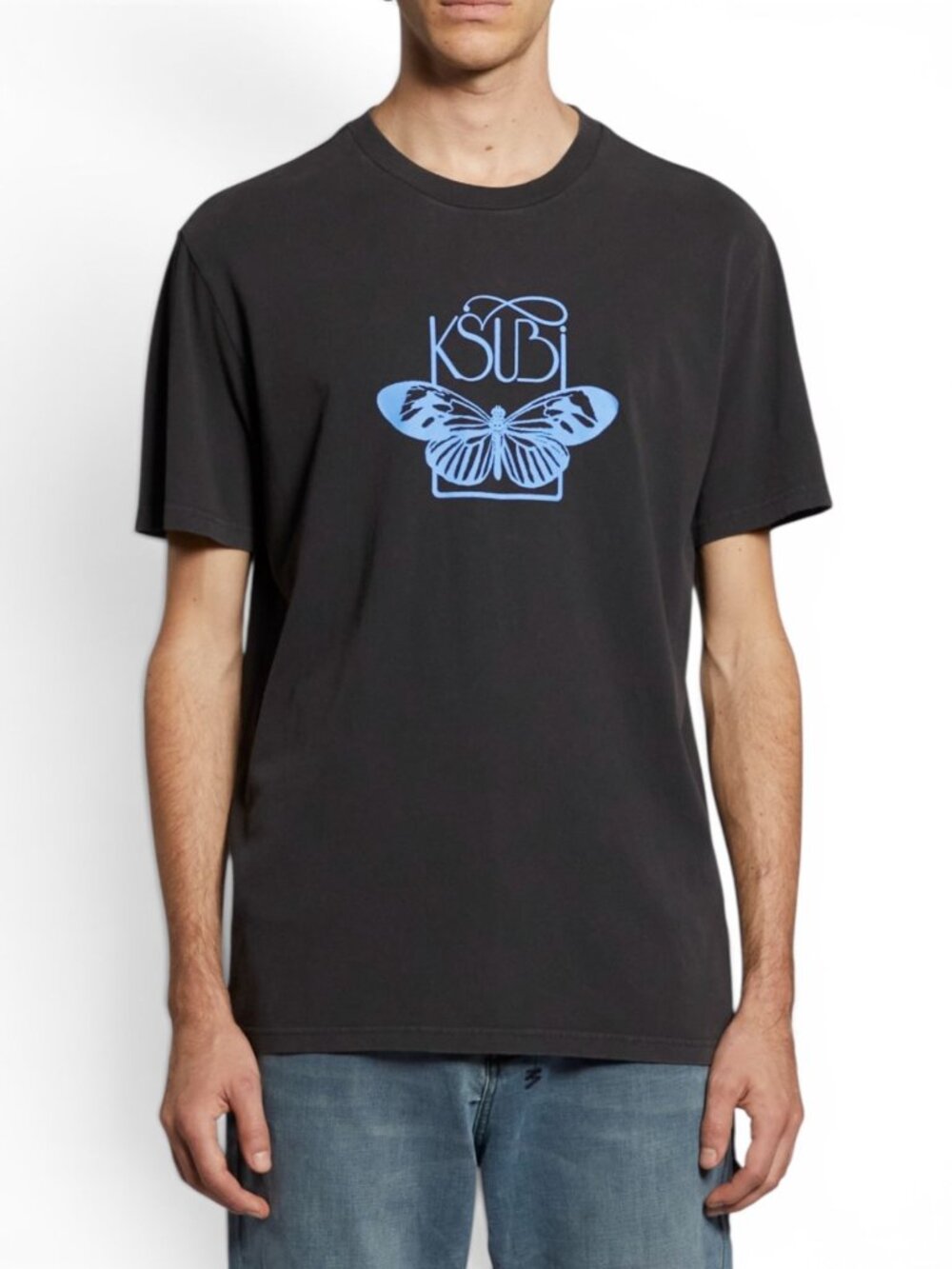 Ksubi Washed Black Butterfly Logo Graphic Tee Men’s XL New